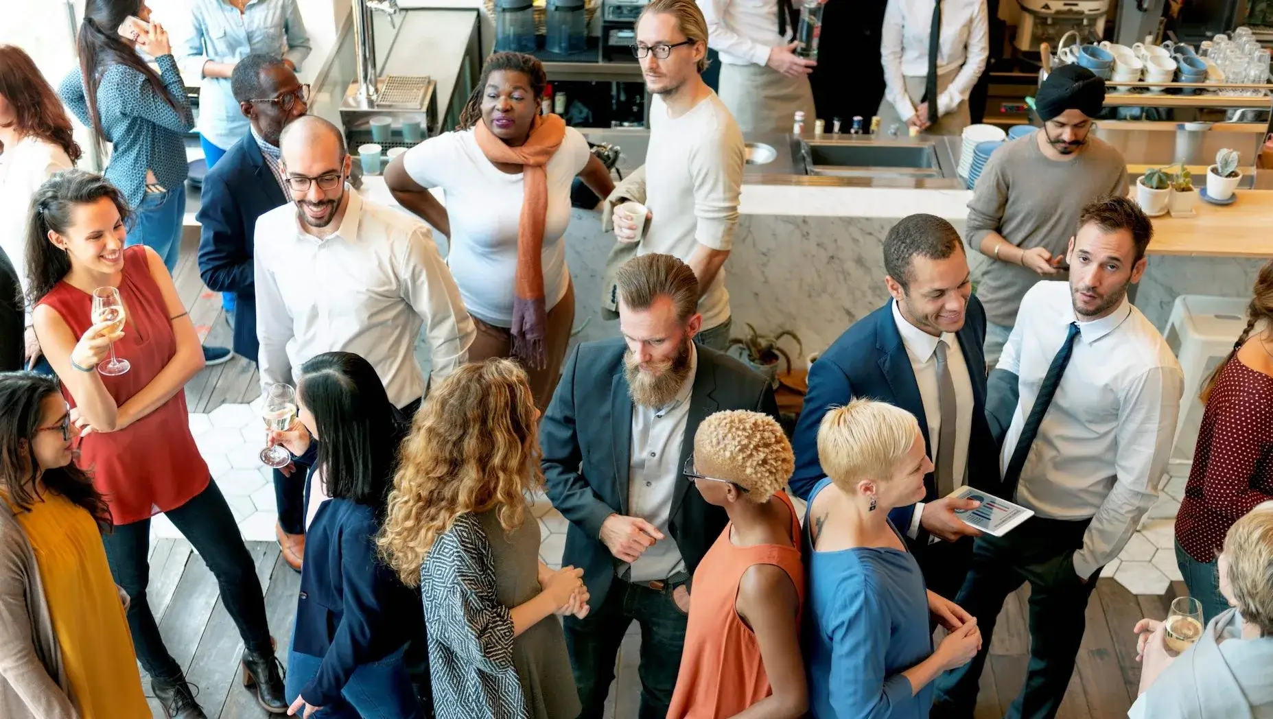 People at a networking event.