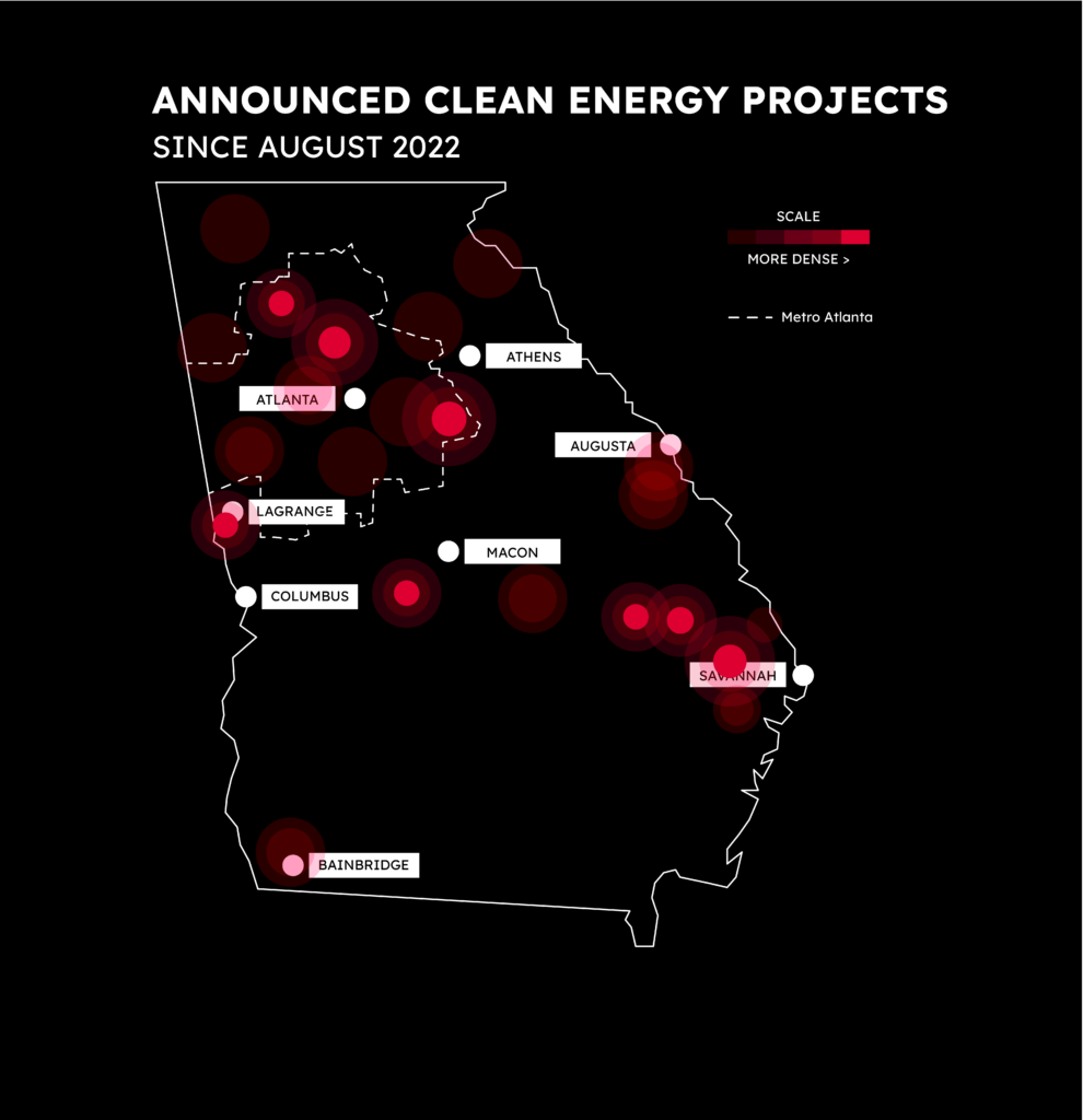 Announced Georgia clean energy projects