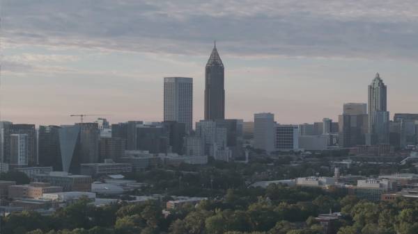 Atlanta Skyline Daytime Drone