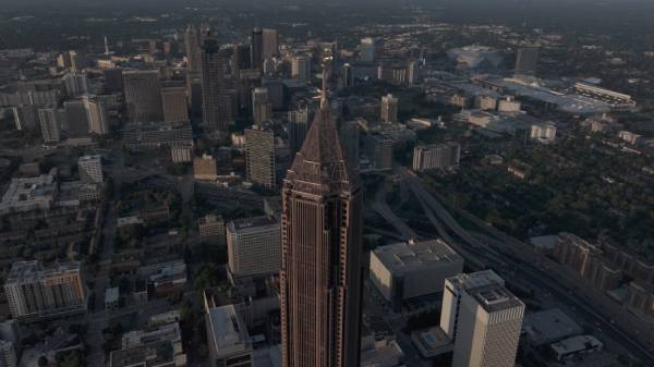 Pencil Building Daytime Drone