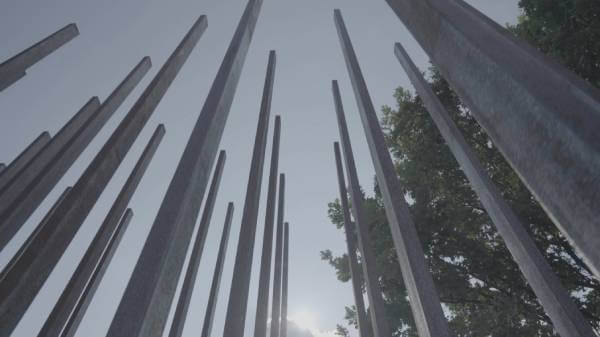 Steel Columns Sculpture Ground